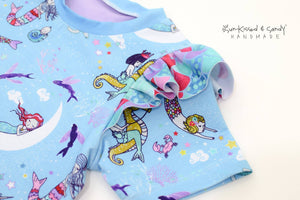 Watercolor Mermaid Flutter Sleeve Tunic - (Made To Order Custom) Reserved Listing