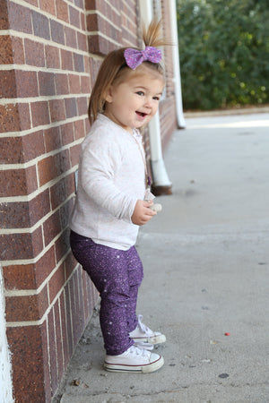 Plum Sparkle Leggings (Baby + Youth) Performance