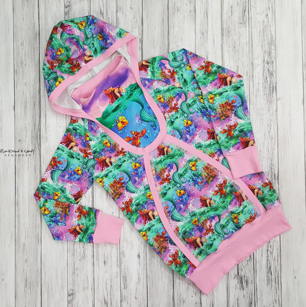 Mermaid Princess & Scales Long Sleeve Hooded Dress Reserved Listing