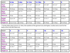 Twirly Tunic Styles & Size Charts