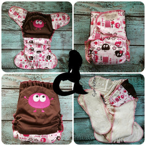 Little Pink Ooga Monster Os Ai2 Rts Diapers & Trainers